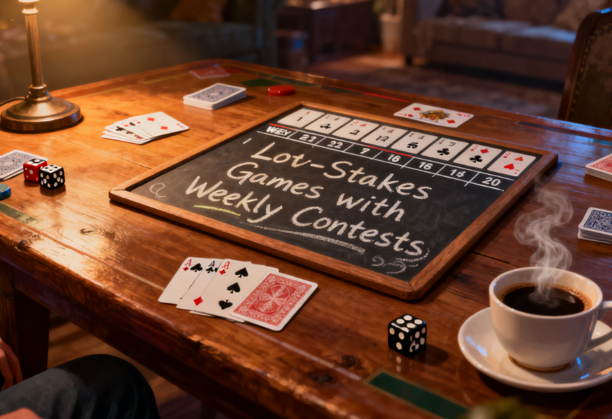 Low-Stakes Games with Weekly Contests